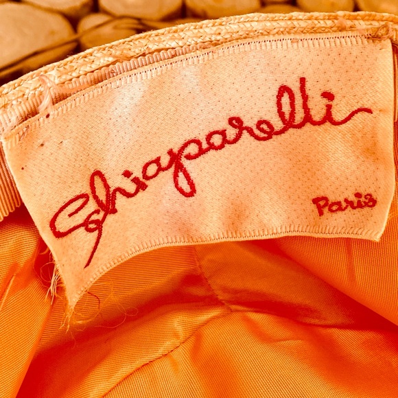 Vtg Designer SCHIAPARELLI Hat Blush Pink Straw Hat Turban Summer Hat 60s Hat - Picture 5 of 6